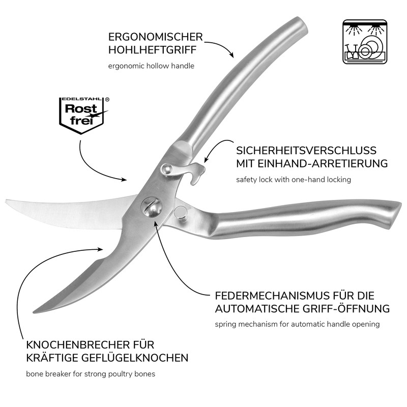 bremermann 2 x Chicken Grillers with Poultry Scissors 3-Piece Set