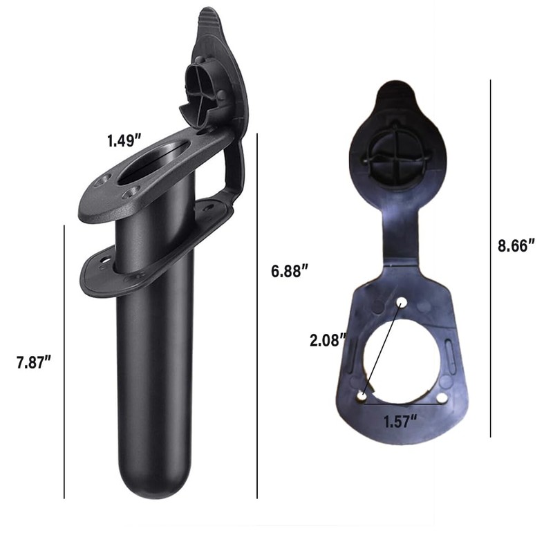 AIMALL 2PCS Fishing Rod Holders with Cap Cover, Flush Mount