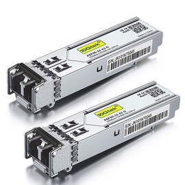 10Gtek 1.25G SFP 1000Base-SX Multimode LC Fiber Transceiver, 850nm MMF, 550m, for Cisco GLC-SX-MMD/SFP-GE-S, Meraki MA-SFP-1GB-SX, Fortinet, Ubiquiti UniFi UF-MM-1G, Mikrotik, TP-Link, Pack of 2