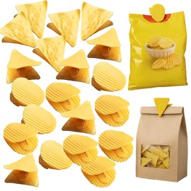20 Pcs Funny Sealing Clip, Cute Chip Clips, Potato Shaped Chip Clips for Clips Food Cereal Cookies（10 Round + 10 Triangular）