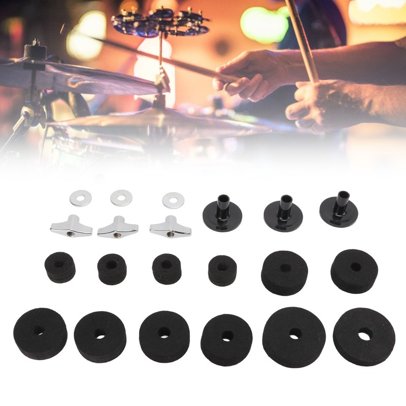 21Pcs Drum Cymbal Felt Pad Non Slip Instrument Accessory Replacement