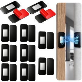 Imanes para Puertas 10 Piezas, Cierre Magnético para Gabinete, Pestillo Magnético Sin Taladro con Imanes Ultrafinos de Acero Inoxidable, Cierre Fuerte para Cocina, Baño y Muebles (Negro)