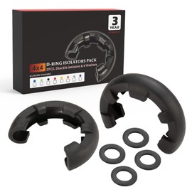 BUNKER INDUST D Ring/Shackle Isolator Kit,1 Pair Black D-Ring Isolator and 4 Pcs Washers Dring Cover Fit for 3/4 Shackle 4x4 Jeep Accessories Protect Bumper Reduce Rattling Shackle Silencers