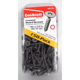 Goldblatt (150-Pk) Cement Board Screws 1-5/8" G02782 with T-25 drill bit