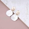 Dervivea Boho Scallop Dangle Earrings Gold Seashell Drop Earrings Scallop