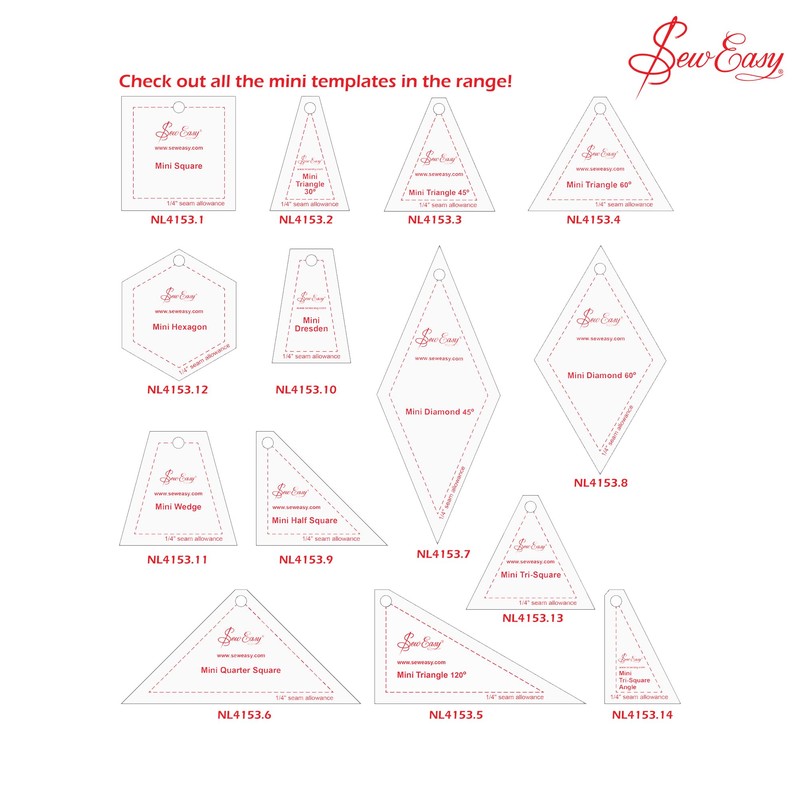 Sew Easy Mini Template – 45° Diamond Quilting & Patchwork