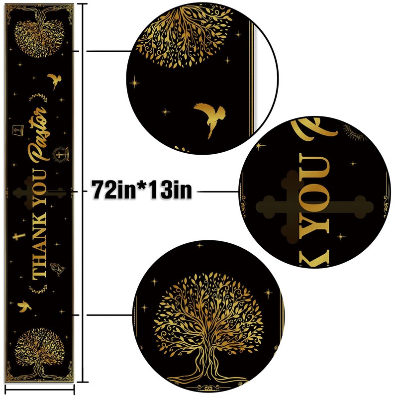 Buxiuer Pastor Appreciation Decorations Thank You Pastor Table Runner Church