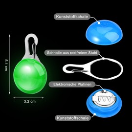 Faburo 6pcs Dog Light Pendant Safety Clip-On LED Light 3 Flashing Modes