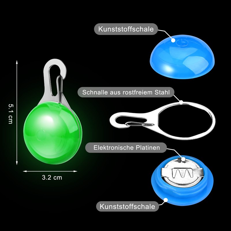 Faburo 6pcs Dog Light Pendant Safety Clip-On LED Light 3