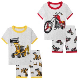 VVEIRAN Pajamas Boys Toddler Kids Children'sOutfit Nightwear 100% Cotton Clothing Sets Children's Sleepwear Short Sleeve Pjs