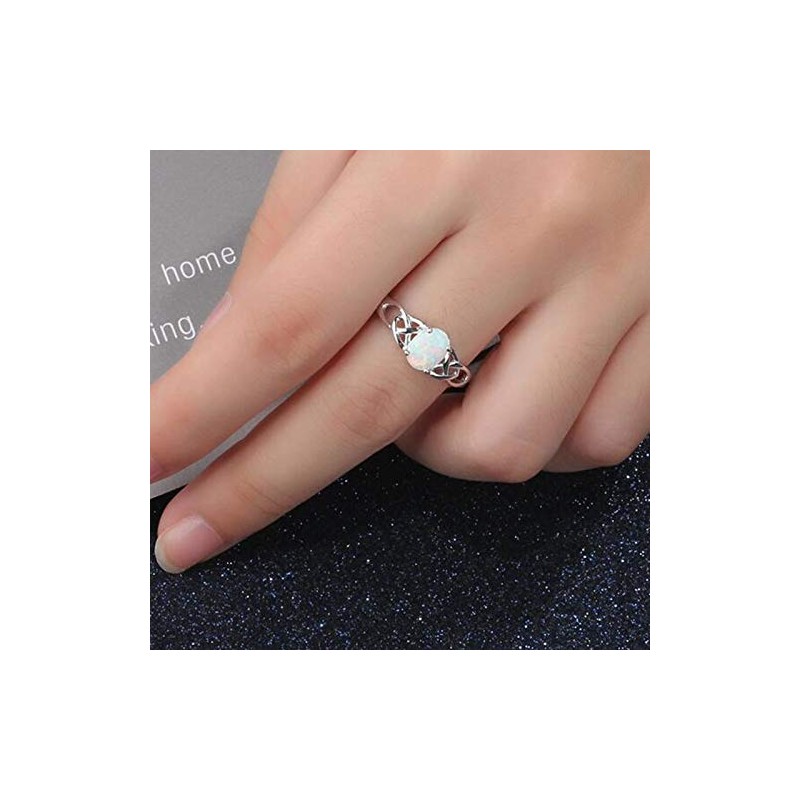 925 Sterling Silver Oval Cut Fire Opal Celtic Knot Wedding