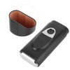 Samfox Cigar Case, Leather Travel Cigar Case, Portable, Wood-Lined Cigar