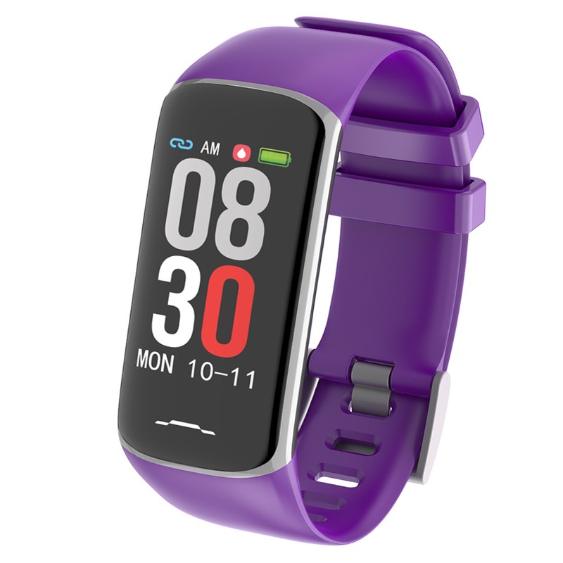 Smart Electronic Bracelet Heart Rate/Blood Pressure Detection Sport Wristband (Purple)