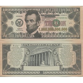 Living Waters One Trillion Dollars 1,000,000,000,000 Novelty Christian Bill Note [Seller Graded] Fine Green-colored Material 2009 Series U.S. Dollar