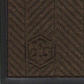 M+A Matting 2240 Waterhog Classic ECO Elite PET Polyester Entrance Indoor Floor Mat, SBR Rubber Backing, 5' Length x 3' Width, 3/8" Thick, Chestnut Brown