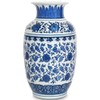 Blue and White Vase, Beautiful Chinoiserie Vase, Large Ginger Jar