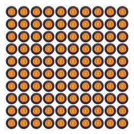 TMH (Pack of 100 3/4 Inch Mount Amber LED Clearance Button Marker lights Side LED marker lights for trailer Truck RV Car Bus Van 12V DC