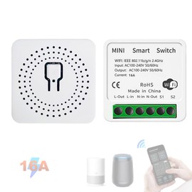 1 Stück Mini Smart Lichtschalter，Wireless Remote Control Schalter für Hausautomation, RF Ferngesteuerter Lichtschalter mit Timer und Bewegungssensor mit Alexa Echo, Google Home