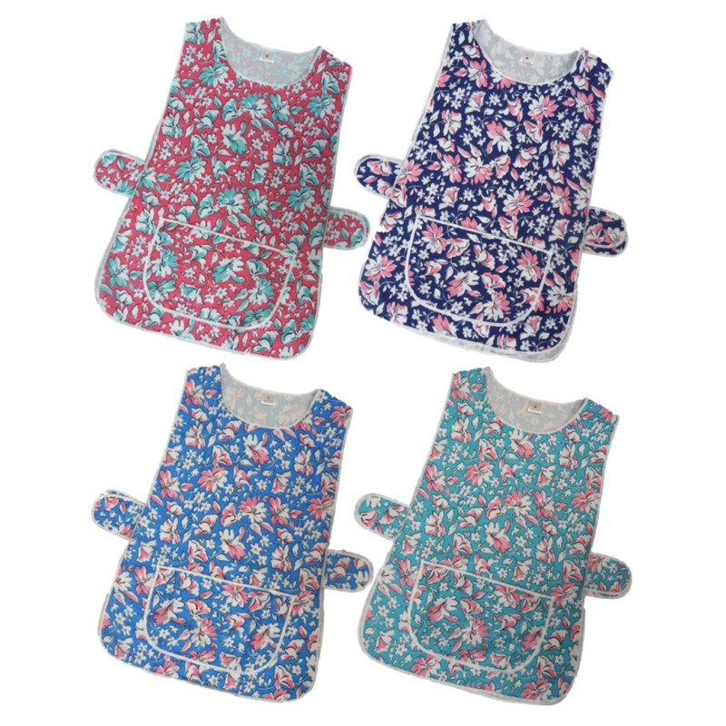 Ladies Floral Home Work Tabard Apron with Single Large Front