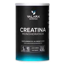 VALARA Creatina Monohidratada 450 gr - Maxima Pureza - 90 Porciones - Suplemento Deportivo en Polvo - Sin Azúcar - Sin Sabor - Con Scoop Dosificador