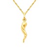 The World Jewelry Center 14k Real Yellow Gold Twisted Cornicello