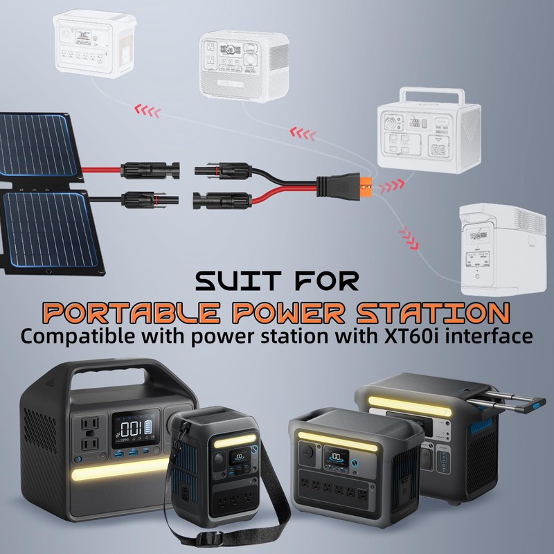 3FT 12AWG Solar to XT60i, Gibbab 3 6 10 16
