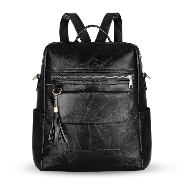 HAWEE Elegant Women Backpack PU Leather Anti-theft Rucksack Small School