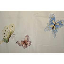 Ricardo Butterfly Embroidered Fabric Shower Curtain Mariposa 70Wx72L