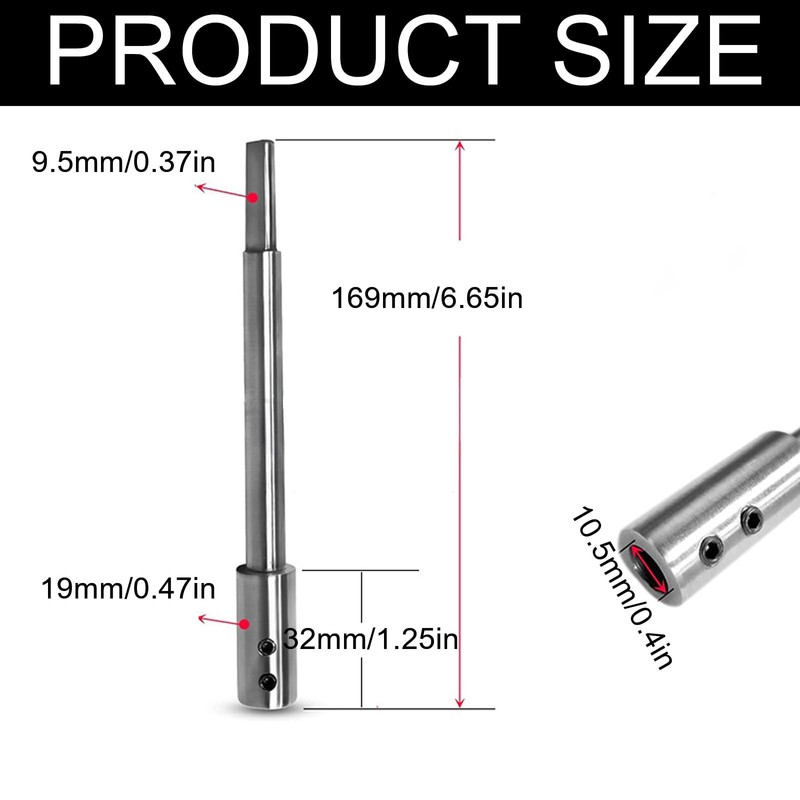 Drill Extension, Extra Long Extension 169 mm for Forstner Drill