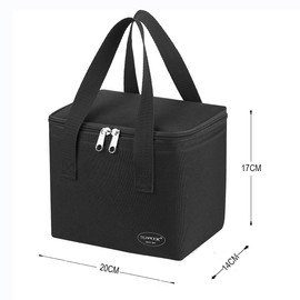 TEAMOOK Small Cool Bag Leakproof Waterproof Soft Insulated Lunch Bag for Adults and Kids 6 Cans (Black)