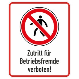 Daged MT-31 "Zutritt für Betriebsstrangde verboten" (German Language) Sticker 10 x 14 cm Mandatory Sign Safety Sign