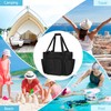 Fasrom Large Mesh Beach Bag with Zipper Bottom, Oversized Family