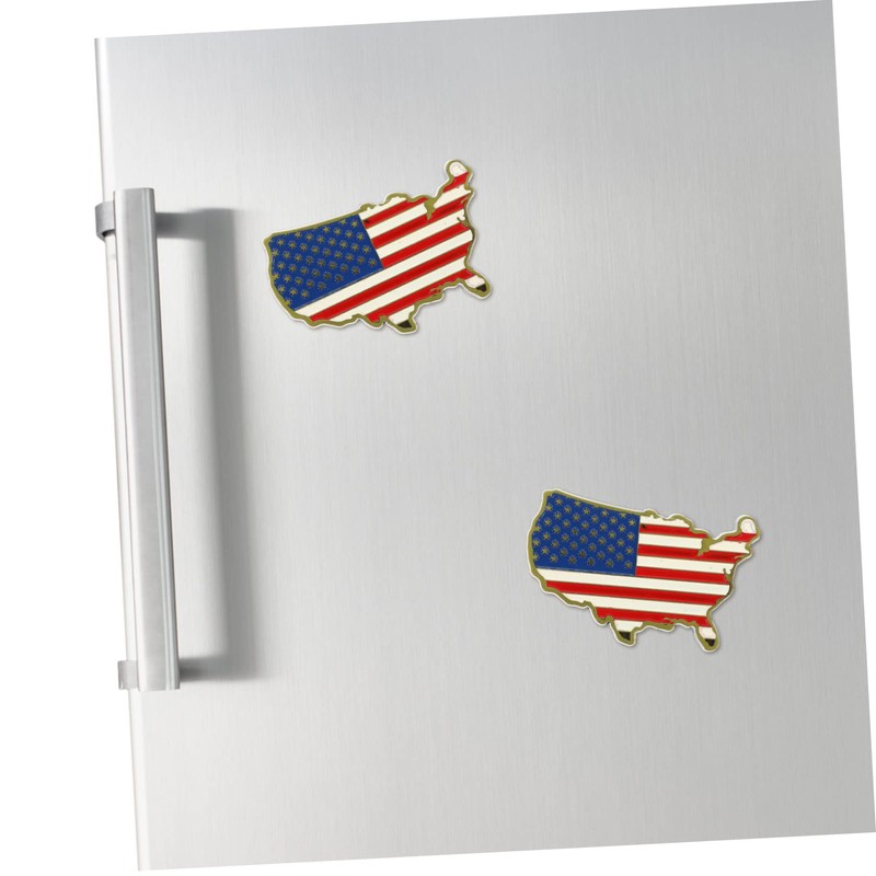 iplusmile 2pcs Creative American Flag Map Magnetic Refrigerator Stickers Fun