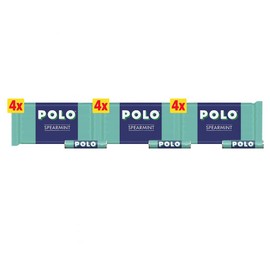 Spearmint Polos Mint Tube Multipack – 3 Packs of 4 Tubes (12 Tubes Total) | Refreshing Sugar-Free Mints