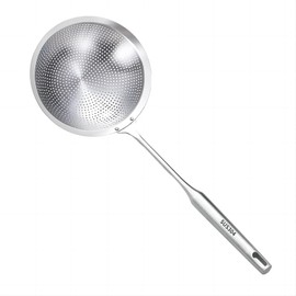 GREATLINK Large Professional Skimmer Slotted Spoon,304 Stainless Steel Slotted Spoon With Extra Large Bowl & Comfortable Handle,Durable Food Grade Strainer Spoon, Draining Frying For Kitchen Cooking