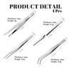 4-Piece Tweezers Set - Professional Stainless Steel Self Locking Hobby