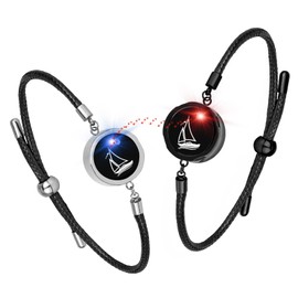 INOWL Long Distance Touch Bracelets, Light up for Love Couples, Send SOS SMS, Relationship Bracelets
