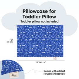 KeaBabies Toddler Pillowcase for 13X18 Pillow - Organic Toddler Pillow Case for Boy, Kids - 100% Natural Cotton Pillowcase for Miniature Sleepy Pillows - Pillow Sold Separately (Off to Space)