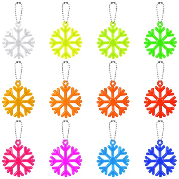 Namalu Pack of 12 Safety Reflector Pendants, Reflective Pendants, Multicoloured