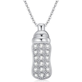 LWQQWL Pacifier Bottle Necklace 925 Sterling Silver Breathing Pendant Necklace Breathing Jewelry Gift for Women