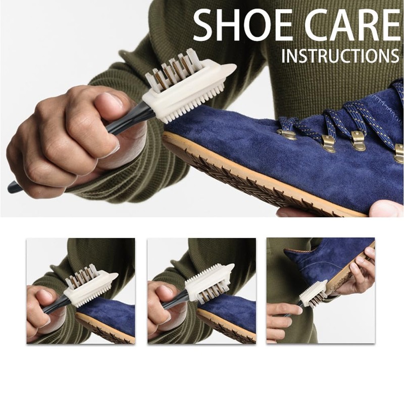 2PCS Suede Shoe Brushes, Suede & Nubuck 4-Way Leather Cleaning