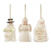 Lenox Holiday Cheer 3-Piece Set Ornaments Snowman, Santa and Angel