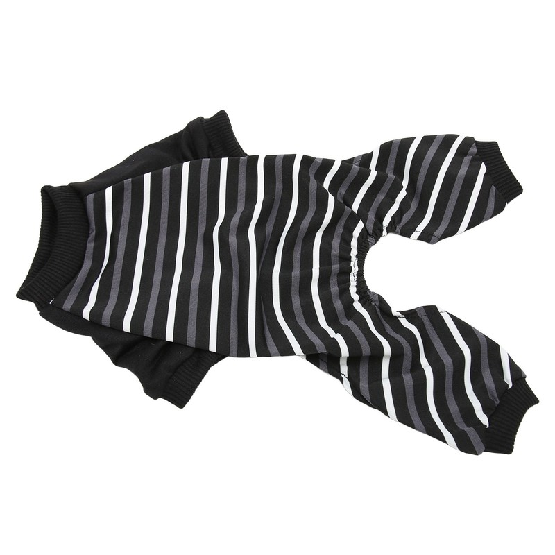 Dog Pajamas Warm Comfortable Stretchy 4 Legs Striped Dog Pajamas