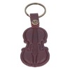 7PCS Cowhide Musical Instrument Keychains Mini Guitar Violin Horn Bass