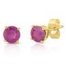KOKAV 14K White/Yellow Gold Genuine Ruby/Sapphire 4mm Round Stud Earrings