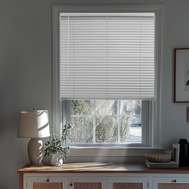 CHICOLOGY Blinds for Windows, Mini Blinds, Window Blinds, Door Blinds, Blinds & Shades, Camper Blinds, Mini Blinds for Windows, Horizontal Window Blinds, Midnight White (Blackout), 12" W X 36" H