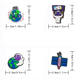 20pcs Space Charms for Clog shoes Decoration, Science Astronauts Alien Charm for Shoe & Bracelet Wristband Party Gifts for Adult Teen Kids Boys Girls