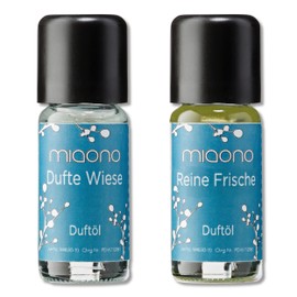 miaono Fragrance Oils - Wonderful World of Fragrances - Aroma Oils for Heavenly Room Fragrance (Fragrances Meadow Pure Freshness, Set of 2, 2 x 10 ml)