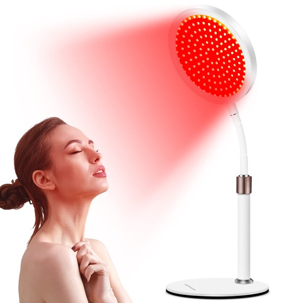 Red Light Lamp for Neck, 660nm Red Light Lamp with Base, LED Red Light for Neck, Hands, Face