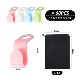 60-Piece Set Of Hanger Connection Hooks With 1 Storage Bag, Plastic Stacking Hangers, Hanger Extension Clips, Hanger Connection Hooks, Wardrobe Space Saver, Wardrobe Organizer (4 Colors)